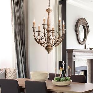 Loft chandelier antique lighting suspension lustre wooden art deco Wooden