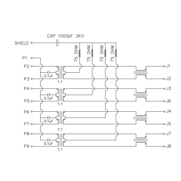JXD0-9015NL 1000 BASE-TX Tab DOWN GREEN/YELLOW Led 10PIN RJ45 Magjack SIDE ENTRY