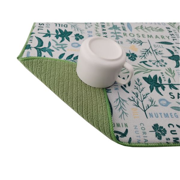Microfiber Dish Drying Printed Mat For Kitchen Absorbent Pads