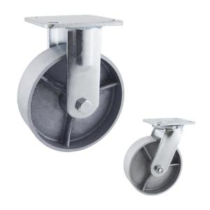 Cast Iron 8inch Side Mount Caster Wheels With Plate Swivel