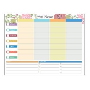 Custom Weekly Magnetic Fridge Calendar Dry Erase Horizontal Notepad 16.9 X 13inch