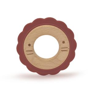 CPSIA Nuby Natural Wood Silicone Teether Ring FSC Customized