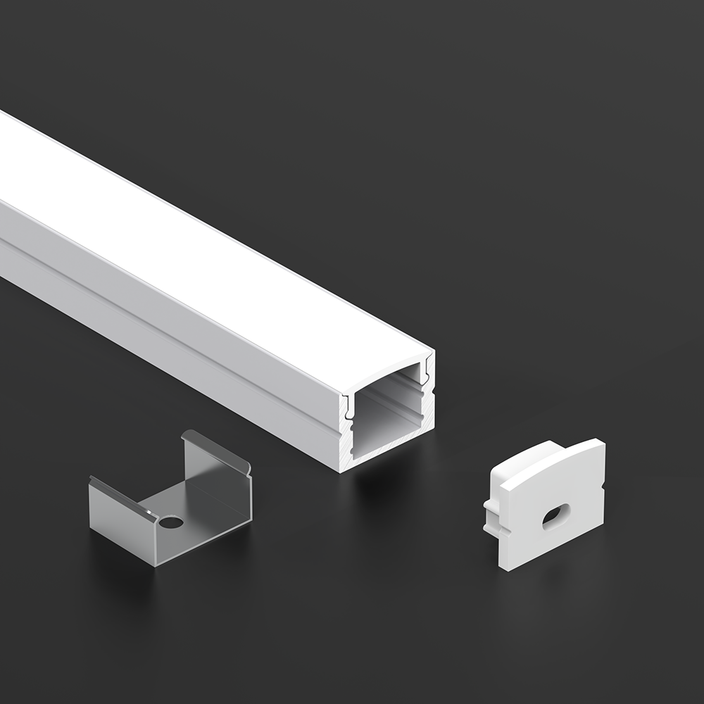 LED aluminum profile installation example showing recessed mounting