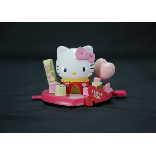 Valentine'S Day Hello Kitty Plastic Figurines Eco - Friendly PVC ABS Material