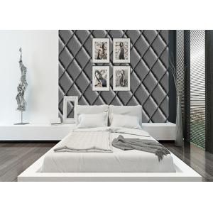 Diamond Pattern High Imitation Leather Wallpaper , Modern Room Wallpaper PVC
