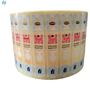 Paper Adhesive Customized Tax Stamp Anti Counterfeit Holographic Security Design