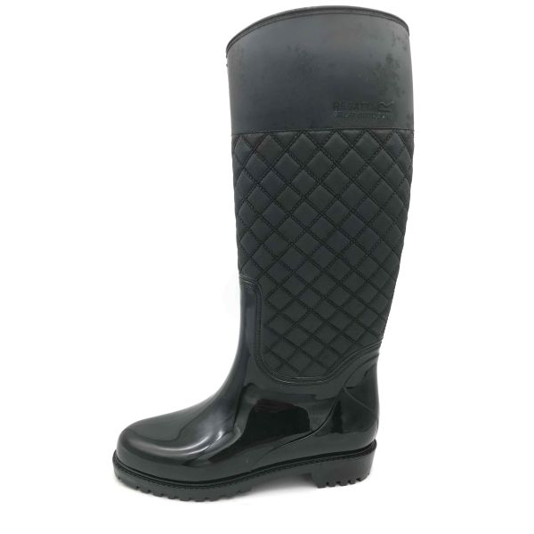OEM Ladies Waterproof Gardening Boots Double Upper Rain Boots Quilted Matt Finish