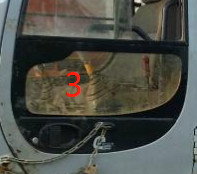 4457174 HITACHI Excavator Glass Cab Window Left Side Straight Position NO.2