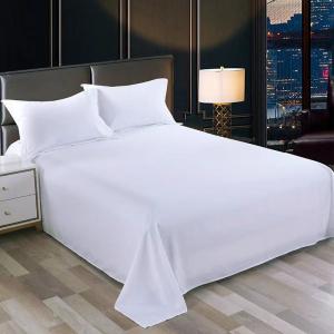 Quality 80 Fabric Count Cotton Hotel Bed Sheet Set for Customized Bedsheets in White Color for sale