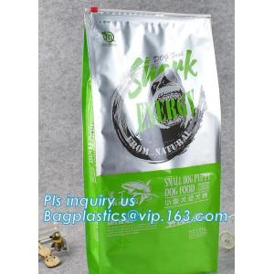 15kg 20kg side gusset plastic bag pet food packaging with slider zipper, flat