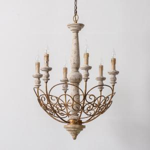 Loft chandelier antique lighting suspension lustre wooden art deco Wooden