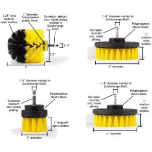 PP 4Pcs Scrub Brush Drill Attachment Kit For Cleaning