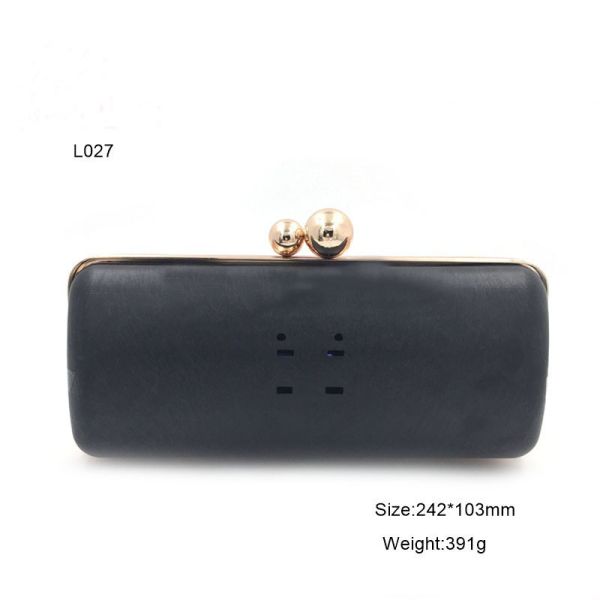 Rectangle shape high quality gold color plastic box metal purse frame