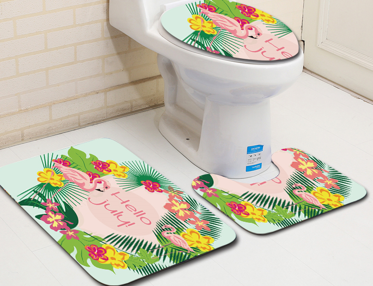 Flamingo Toilet Seat Cushion 45*37 Carpet Toilet Seat Cover