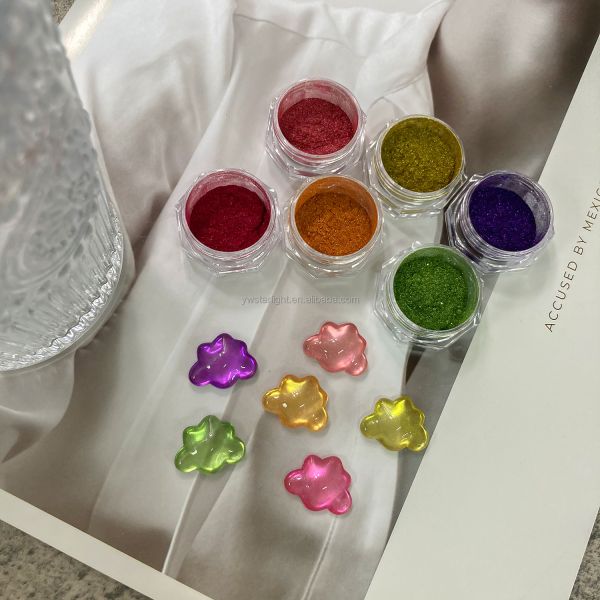 Nail glitters magic mirror powder super bright ultra-fine Aurora chrome nail powder powder golden red green nail decoration