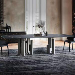 Buy cheap GeoCraft Stainless Steel Base Ceramic Marble Top Dining Table Rectangular from wholesalers