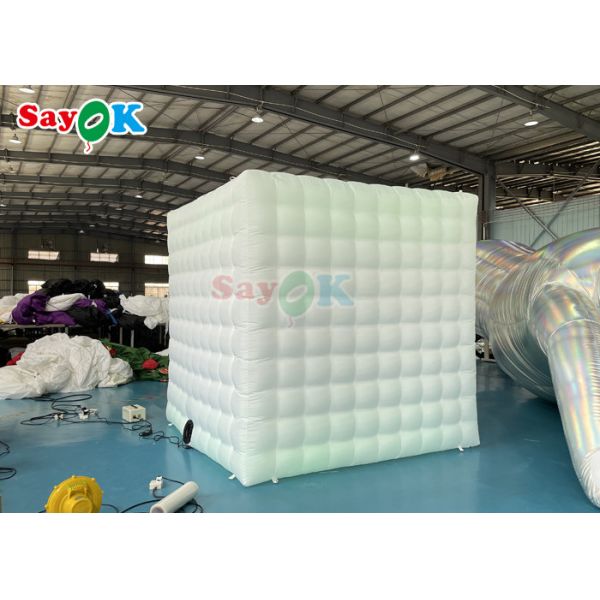 Wholesale White Inflatable LED Photo Booth Portable Inflatable Square Single Door Photo Booth