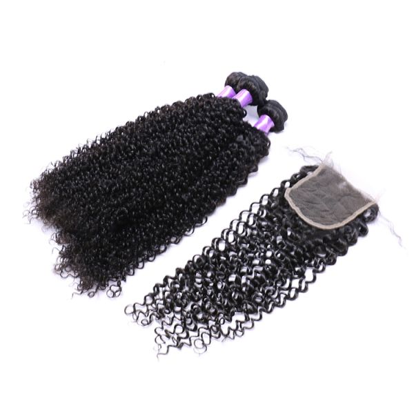 100% Natural Short Kinky Curly Peruvian Hair Extensions Full Cuticlea Ligned