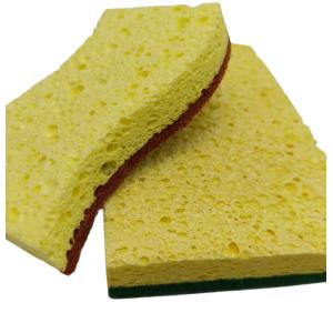 China Biodegradable Wood Pulp Sponge Cloth Blue Yellow Compostable on sale