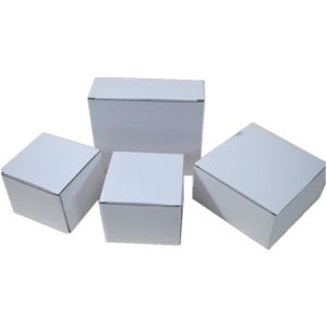 Manufacturer Recycled Candle Boxes Logo Customized White Paper Folding Shipping