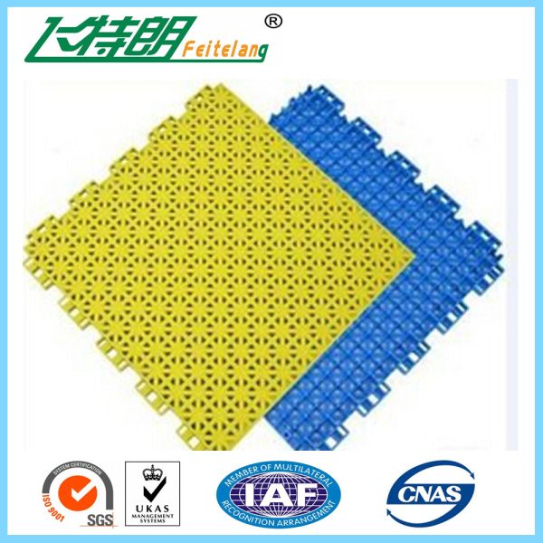 350g/pc Indoor Sports Flooring Plastic Runways Interlocking Rubber Tiles