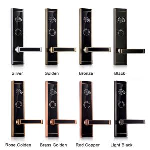 Silver Zinc Alloy Hotel Smart Locks RFID Card Mechanical Key Unlock Lightweight