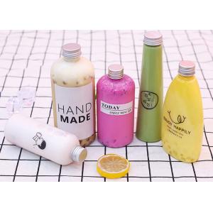 240ml Conical Clear Plastic Juice Containers Aluminum Cover