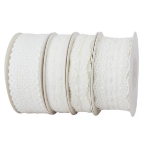 Wholesale Embroidered Flower Lace sewing Fabric Roll White Lace Ribbon lace