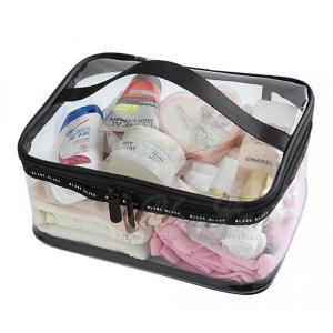 China Clear PVC travel toiletry bag , Minimalism style Makeup Train Case on sale