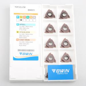 Cnc Lathe Carbide Grooving Insert Tgf32r Stainless Steel 0.5mm Face Slot Cutting