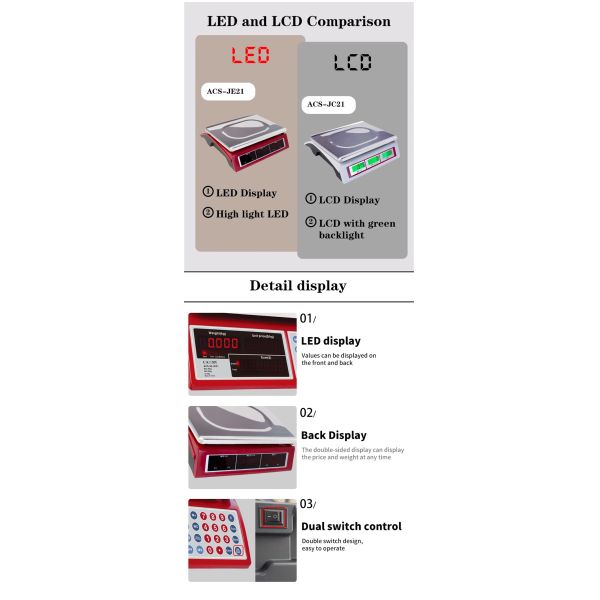 Stainless Steel Veidt Weighing ACS-JE21 Camry LED Display Smart Electronic Digital Counting Weight Balance Fruit Scale