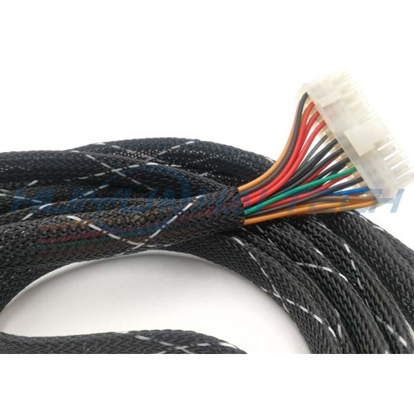 High Density PET Expandable Braided Sleeving Black Flexible Cable Protection