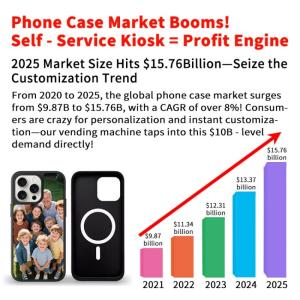 Personalized Phone Case Vending Machine Automatic Printing Kiosk For High Foot