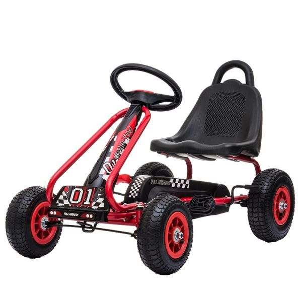 Ride On Toy Adjustable Seat Handbrake 4-Wheel Pedal Go-Karts for Children's Amusement