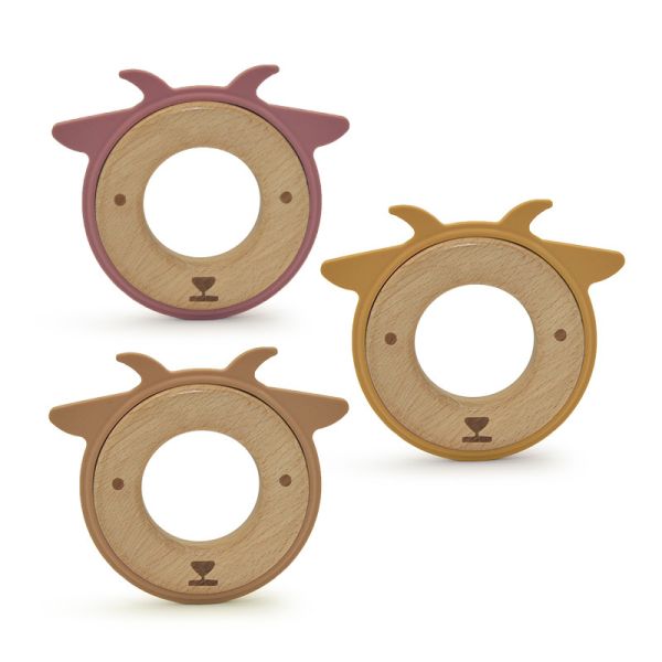 Buy 25cm LFGB Silicone Wood Teething Ring Brooklyn For Infants at wholesale prices