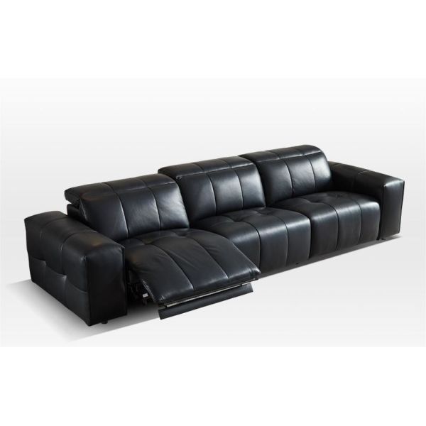 Italian Minimalist First-Layer Cowhide Black Adjustable Electric Living Room