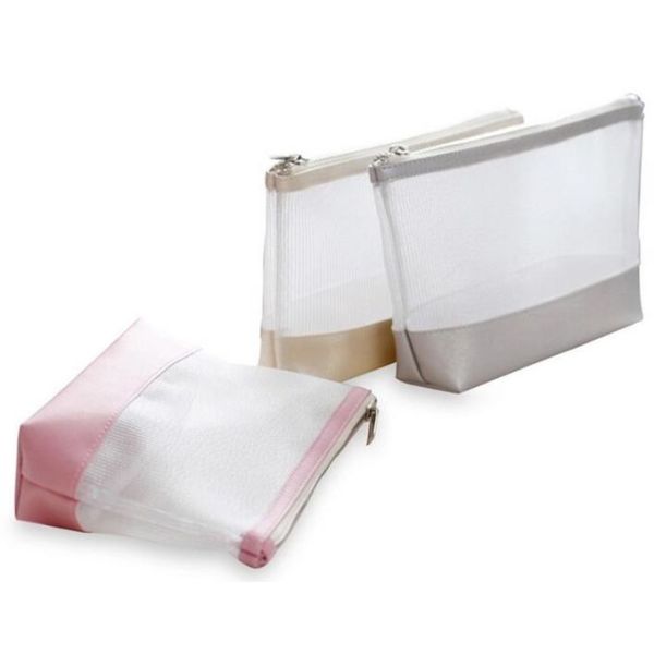 Beach Makeup Cosmetic Bag Vinyl Transparent Clear PVC Zipper Tote Design