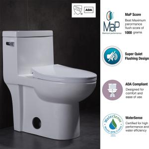Cupc Siphonic One Piece Toilet Chair Height Power Flush