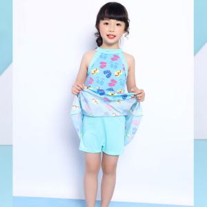 Sunny Girls Swim Suit Two Pieces Shirt Girl Push Up Swimsuit For Children