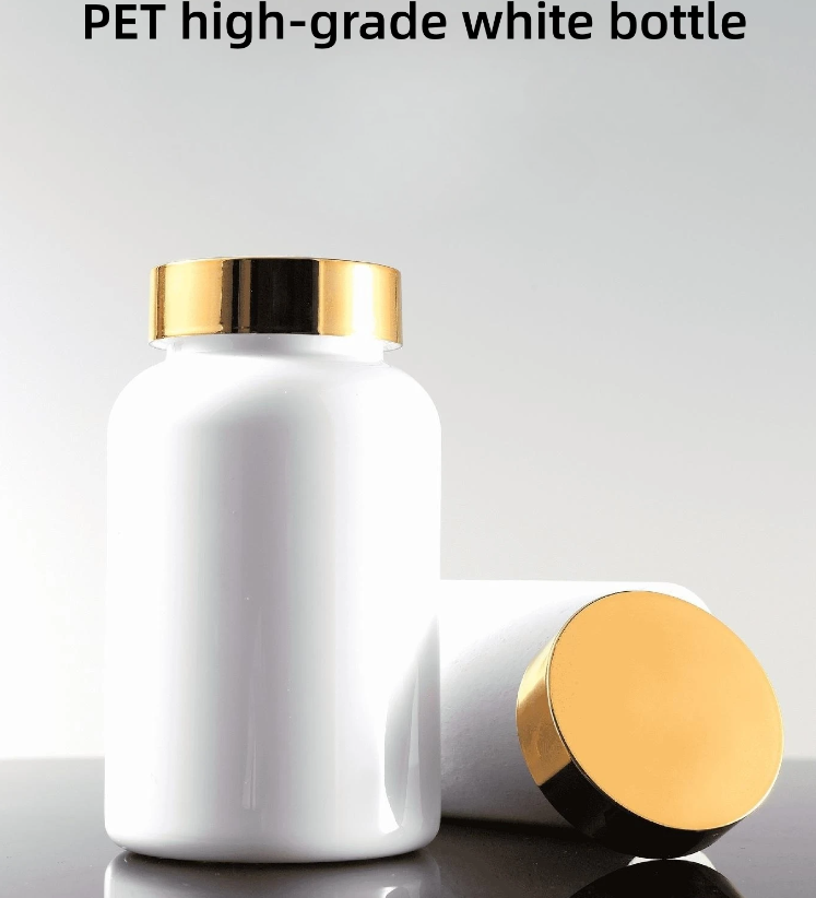 Custom Factory Food Grade 140-300ml White Pet Plastic Supplement Pill Capsule