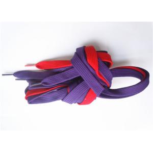 Long Polyester Colored Elastic Shoe Laces , Waxed Shoe Laces Flat