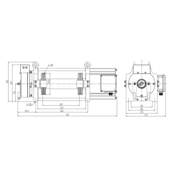 450kg Lift Gearless Traction Machine 0.4m/S Elevator Motor