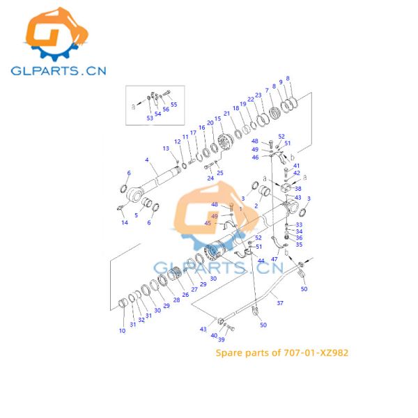 PC300-7 Arm Hydraulic Cylinder 707-01-XZ982 For Komatsu Hydraulic Cylinder