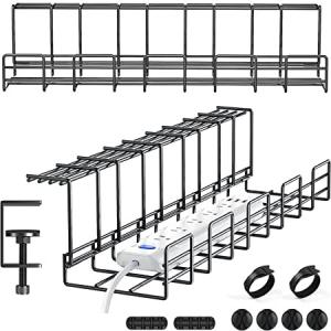 Home Office Desk Mount Cable Management Tray Non-folding Rack Storage Holders