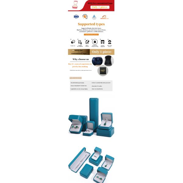 Peacock Green Eye-Catching Faux Leather Jewelry Packaging Box Set Luxury Case