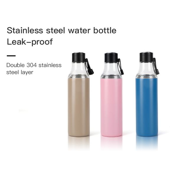 Double Wall Stainless Steel Cup Water Bottle Thermos Vacuum Tea Flask Two Lid