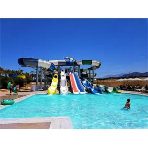 Outdoor Water Game Park Children Custom Equipment With Fiberglass Slide Set