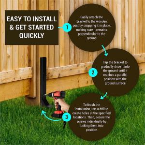 Metal Frame Heavy Duty Post Support Stake Fixer for Broken Wood Fence