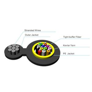2 Core Self Supporting Tight Buffer Round FTTH Drop Cable