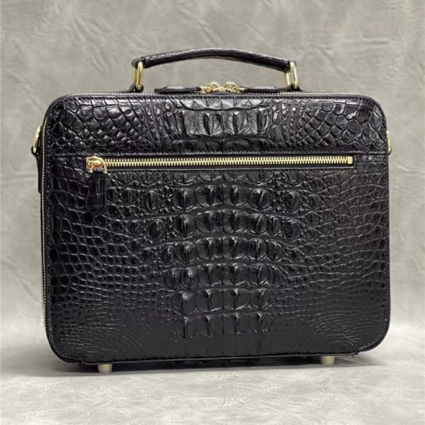 Exotic Alligator Leather Zipper Closure Men's Portfolio Bag Working Briefcase Genuine Crocodile Skin Male Handbag